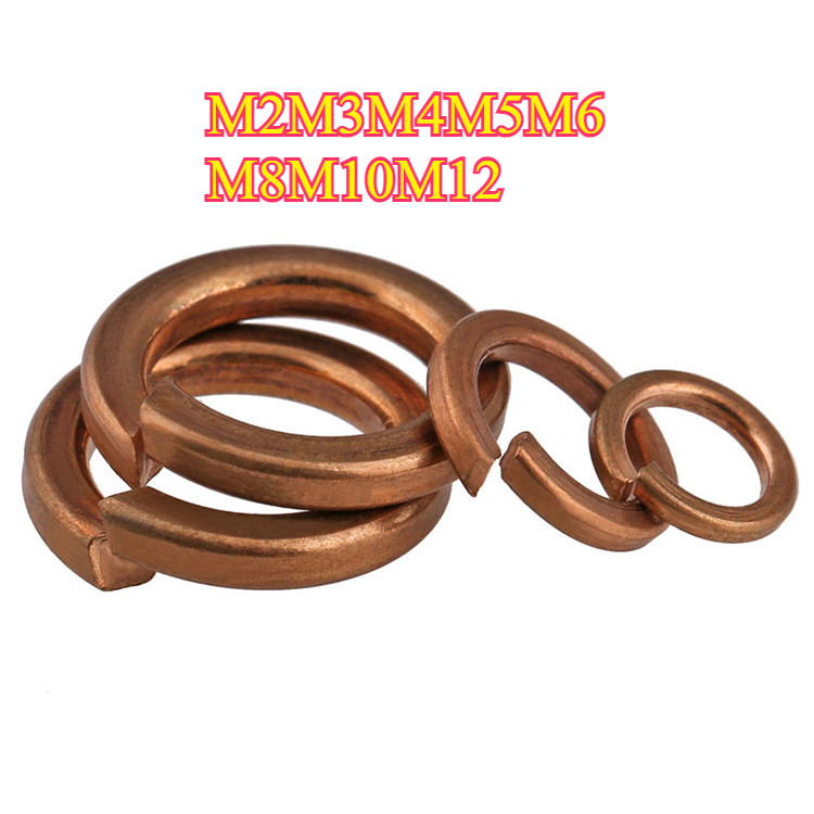 [HJX-Z] แหวนสปริง แหวนรอง กันคลาย ทองแดง / Spring Washer copper M2M3M4M5M6M8M10M12