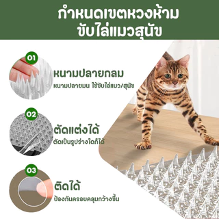 🙀PetLovers แผ่นแทงแมว หนามแมว กันแมวข่วนได้ 100% สามารถตัดได้ PVCใส 43*34cm