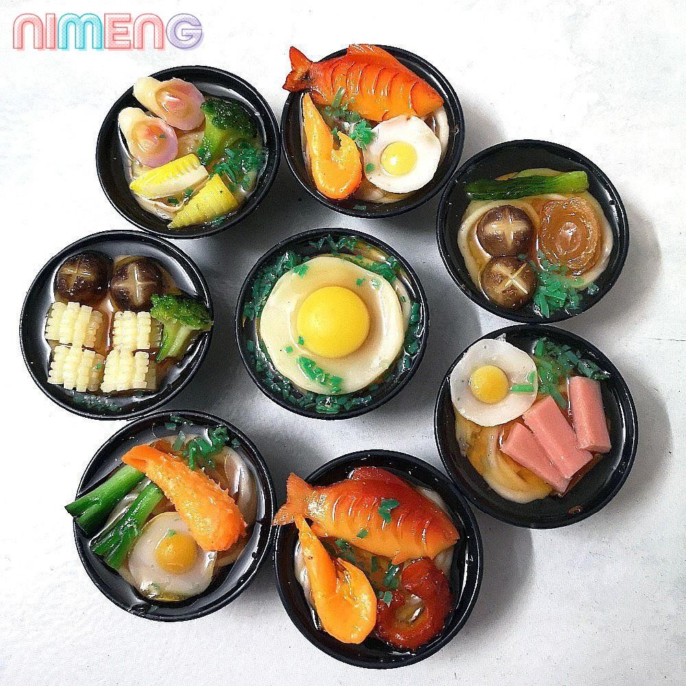 NIMENG 1PC สุ่มครัวญี่ปุ่นอาหารทะเลก๋วยเตี๋ยวของเล่น DIY อาหารปลอม