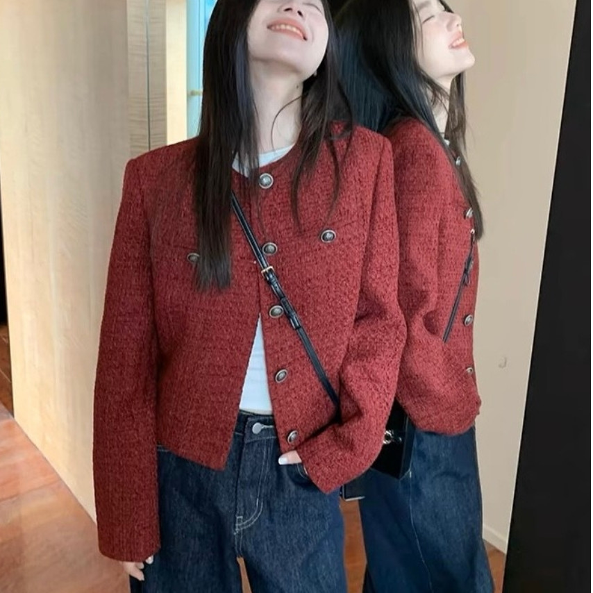 ❤ เสื้อสตรี พร้อมส่ง ❤ เสื้อคลุม ผู้หญิง แจ็คเก็ต สไตล์เกาหลี เบลเซอร์ สีพื้น แขนยาว ผ้าทวิต โค้ท