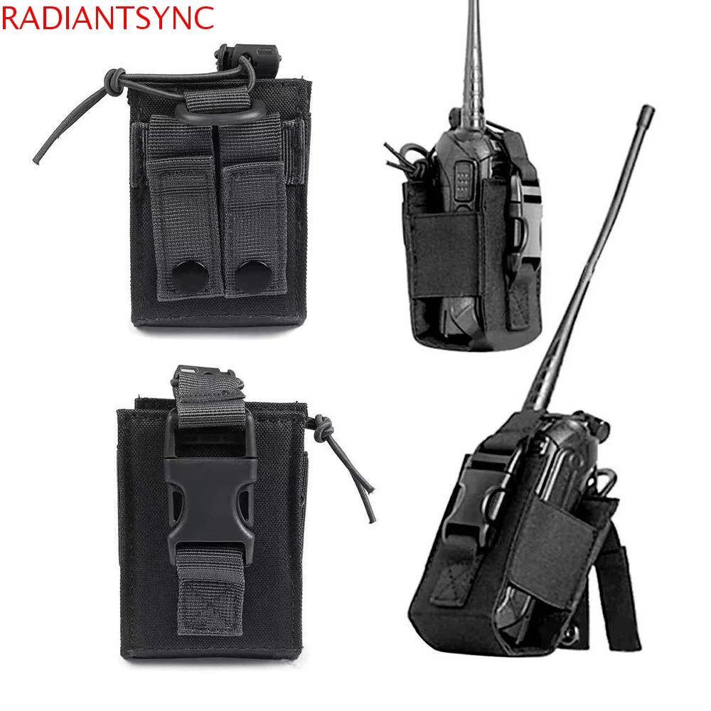 RADIANTSYNC Walkie Talkie กระเป๋าอุปกรณ์ตั้งแคมป์ Walkie-Talkie กรณี Walkie Talkie ผู้ถือ Molle กระเป๋าวิทยุกระเป๋า