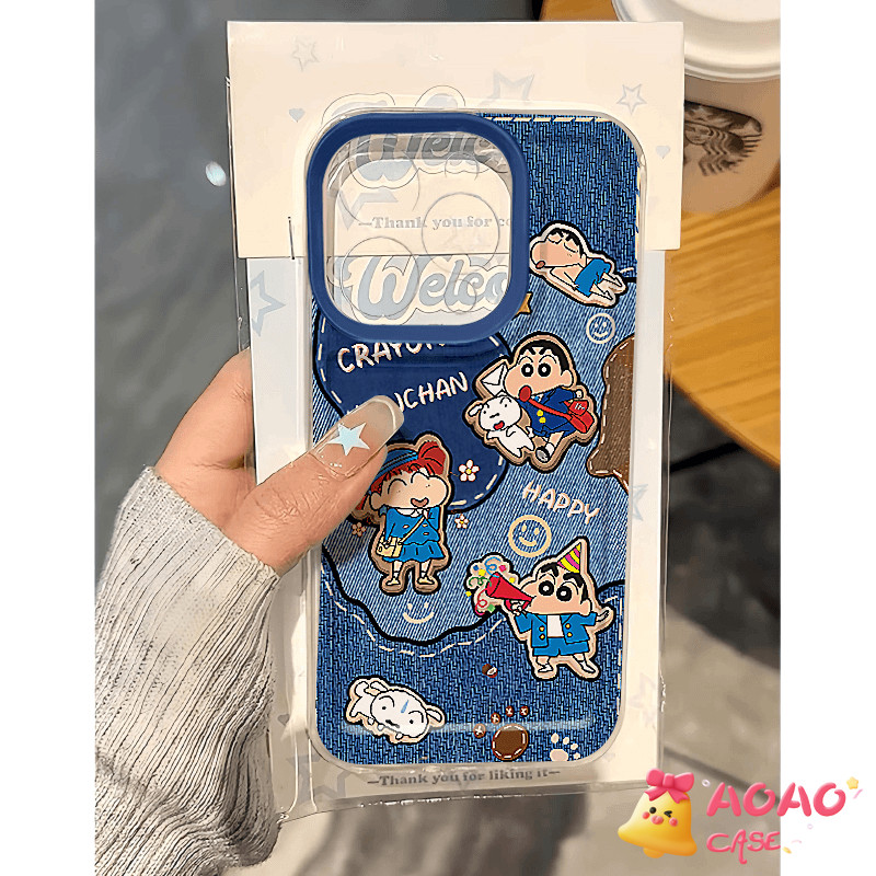 การ์ตูนน่ารัก The Powerpuff Girls เคส ชินจัง โปร่งใส เคสiphone 15 11 12 13 14 Pro Max 7 8 15 Plus XR X XS Max SE 2020