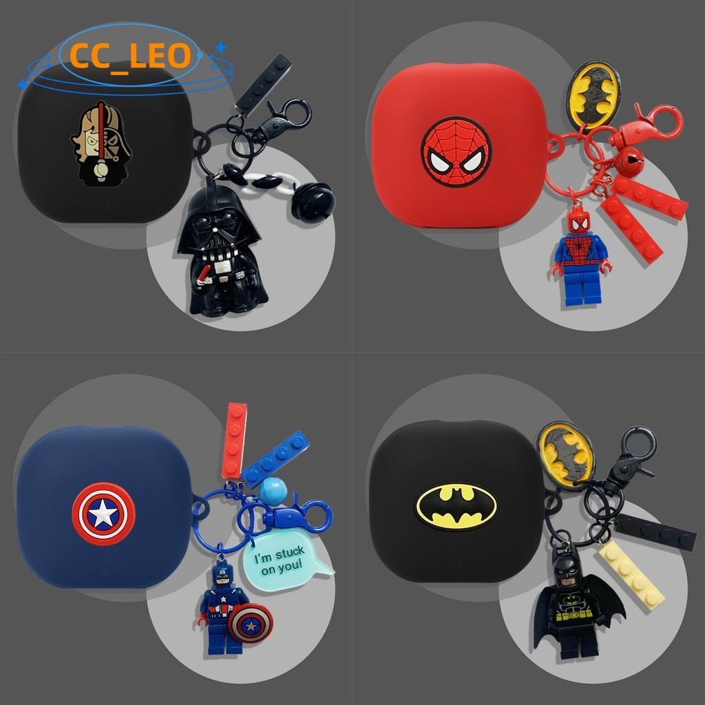 For Anker Soundcore Liberty 4 Pro Case Cartoon Block Pendant Soundcore Liberty 4 Pro Cute Keychain S