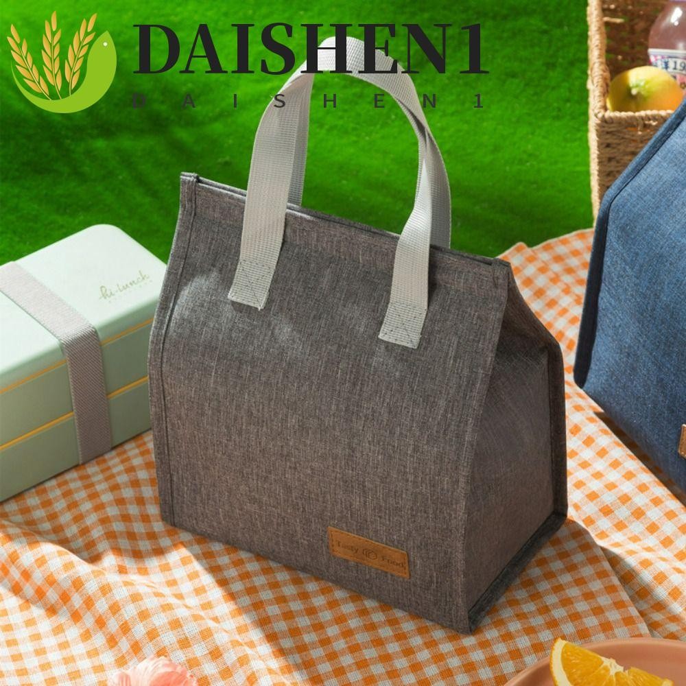 Daishen1 ถุงอาหารกลางวันกันน ้ ําแบบพกพา Creative ฉนวนกันความร ้ อนแพคเกจ Cooler กล ่ องอาหารกลางวันกระเป ๋ าปิกนิกกระเป ๋ าอาหารสีทึบอาหารมือกระเป ๋ า