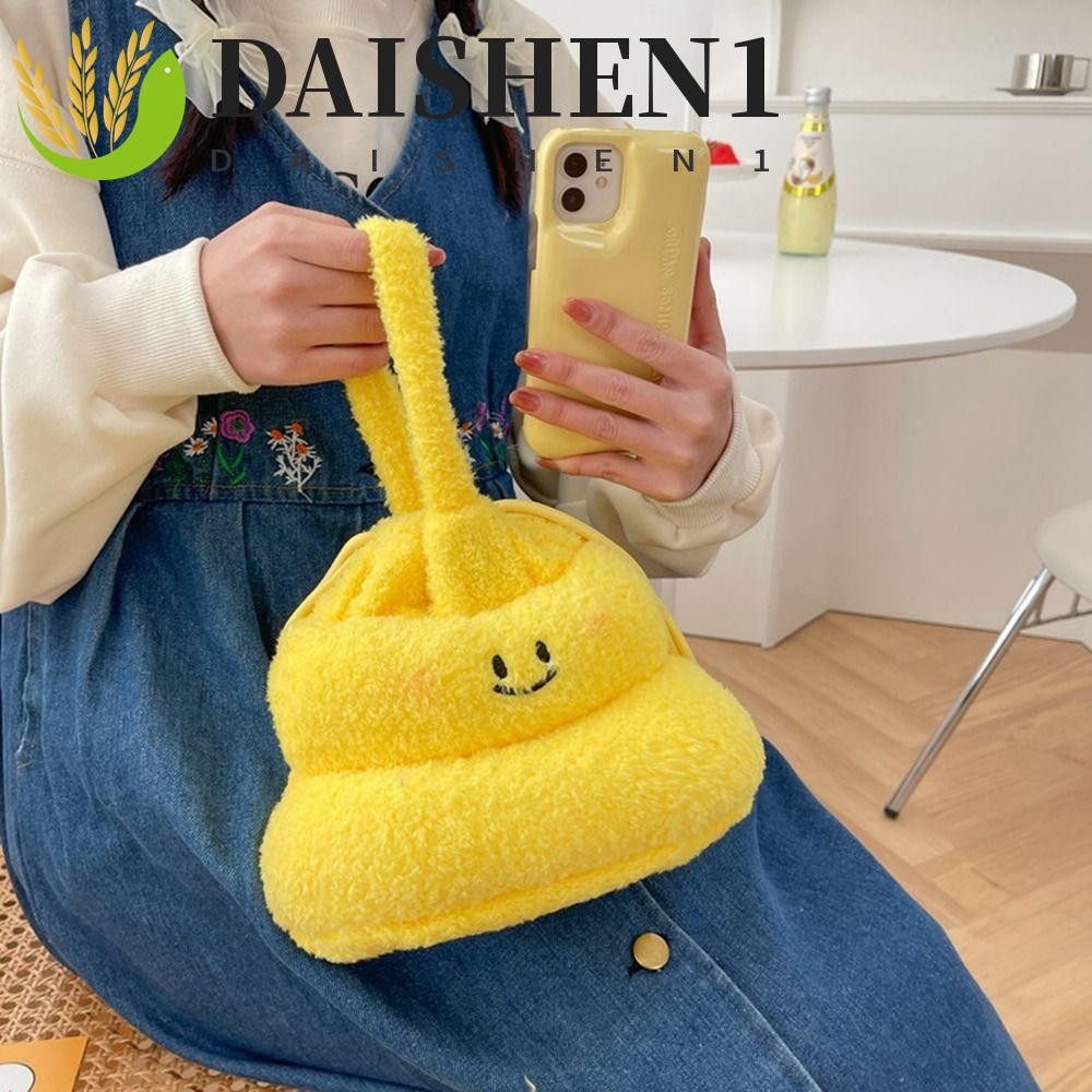 Daishen1 กระเป๋าถือ ทรงบักเก็ต ผ้ากํามะหยี่ขนนิ่ม สําหรับนักเรียน