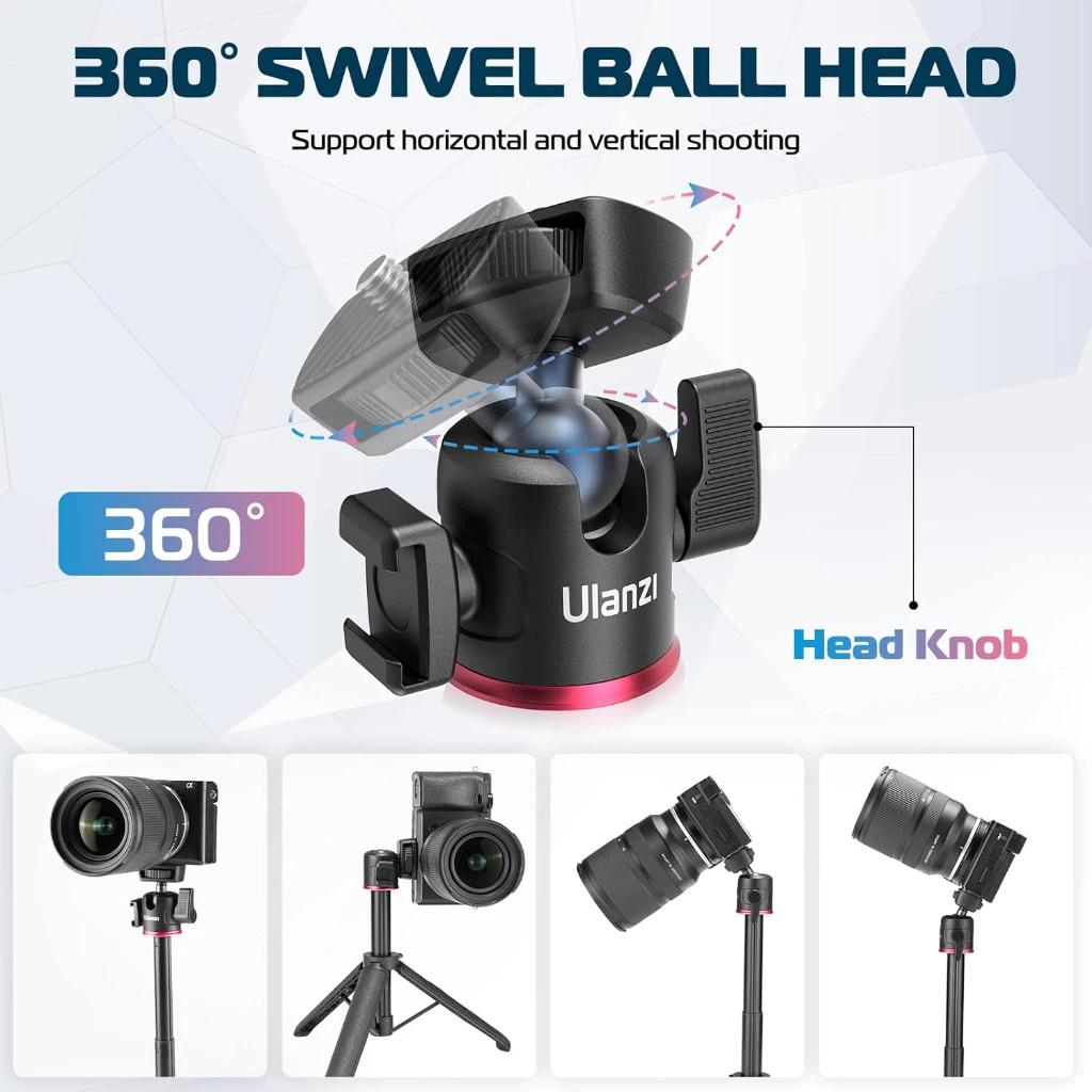 Ulanzi MT73 ขาตั้งกล้อง มือถือ ไม้เซลฟี่ มีช่อง Cold Shoe สำหรับ Insta360 Luna Ultra / Pocket 4/3 thumbnail 6
