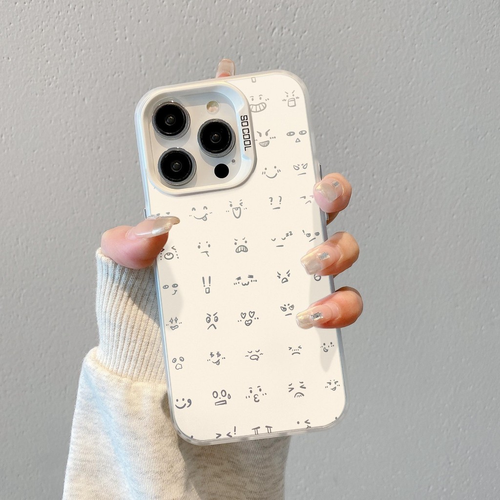 กรณีคอลเลกชัน Emoji สำหรับ VIVO Y17 Y12 Y12S Y30 Y7S V23 Y100 S10 S10E V23E X80 V27 V29 X60 X70 X100 Pro iqoo 7 9 10 11 12 Z8 Pro fullcover กันกระแทกปลอก
