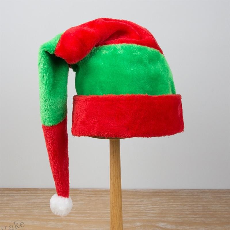 Uki Santa Elf หมวกตัวตลกหมวกคริสต์มาสหมวกสําหรับ w pompom สําหรับเด็กผู้ใหญ่คริสต์มาส Par