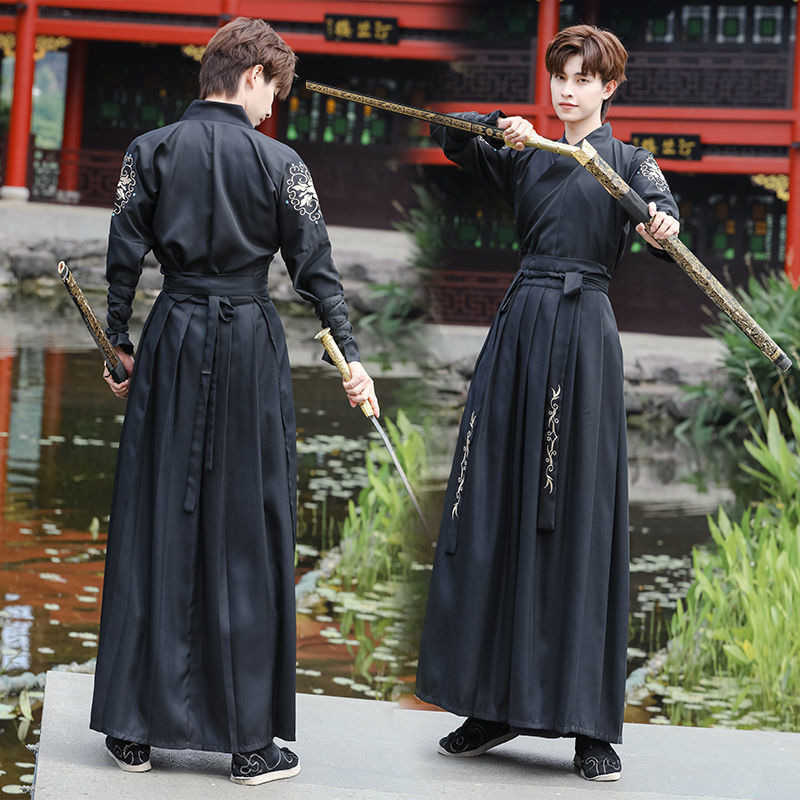 [คลังสินค้าพร้อม] ผู้ชายและผู้หญิง Hanfu อัศวินนักวิชาการ ชุดเสื้อผ้าสำหรับการแสดงละครย้อนยุค D - รูปที่ 4