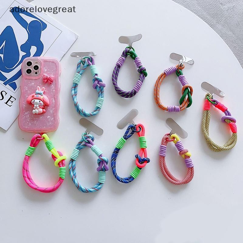 Alt สําหรับ IP 15 14 Pro Max Samsung Flip 4 Coloful เชือกเกาหลีโทรศัพท์มือถือน่ารัก Knot แบบพกพา Anti-los มือสร้อยข้อมือ DRG