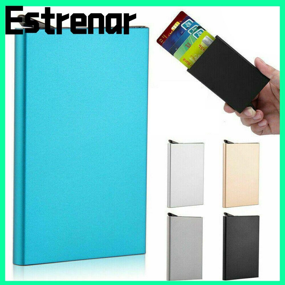 Estrenar ID Protector กระเป๋าป้องกันการโจรกรรมแปรงธุรกิจผู้ชายกระเป๋าสตางค์ผู้ถือบัตรเครดิต
