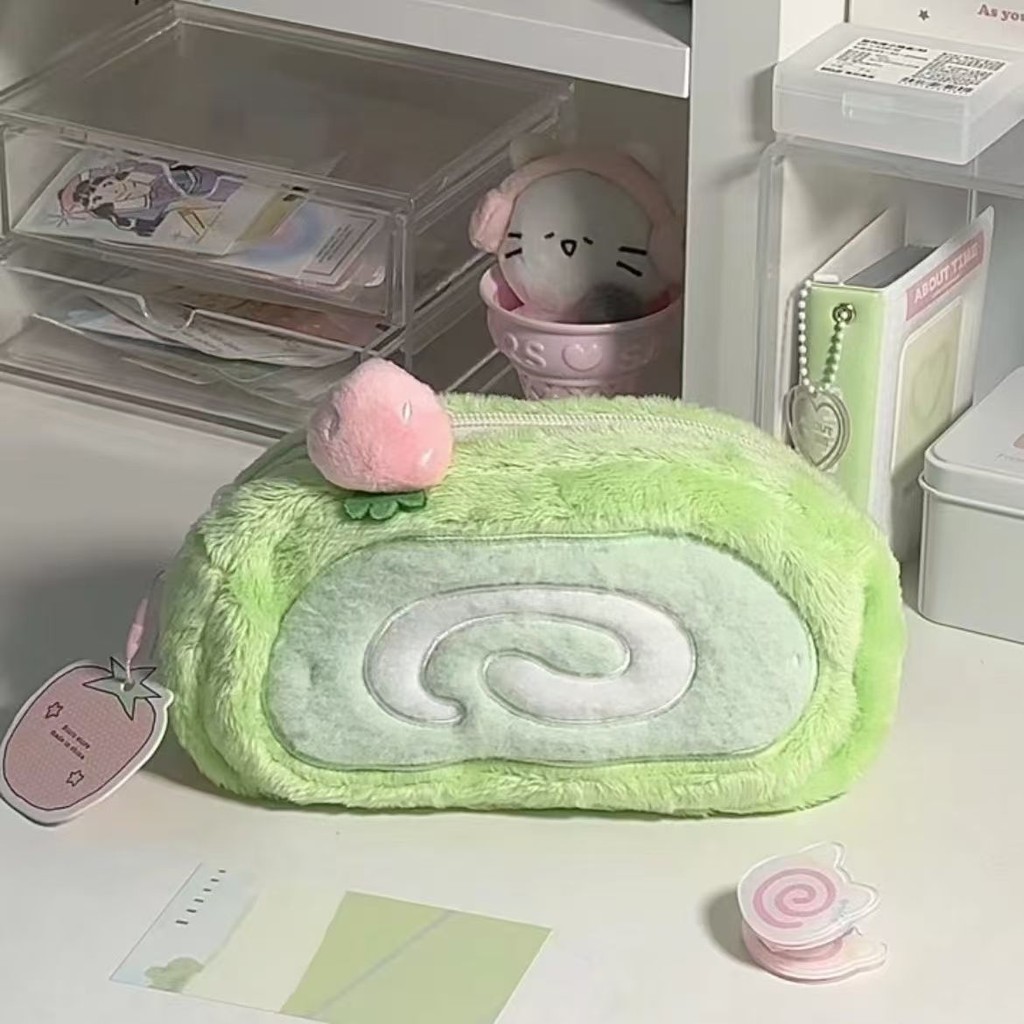 Fun Cute Plush Pencil Case Creative All-Match กระเป๋าเก็บเครื่องเขียน