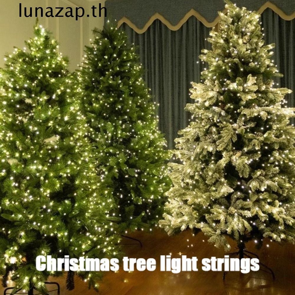 Lunazap ไฟประดับคริสต์มาส ปลั๊ก EU สายไฟต้นคริสต์มาสแบบพกพา ติดตั้งง่าย Secure 50m/100m กันน้ําลวดทองแดง Light String ของขวัญ