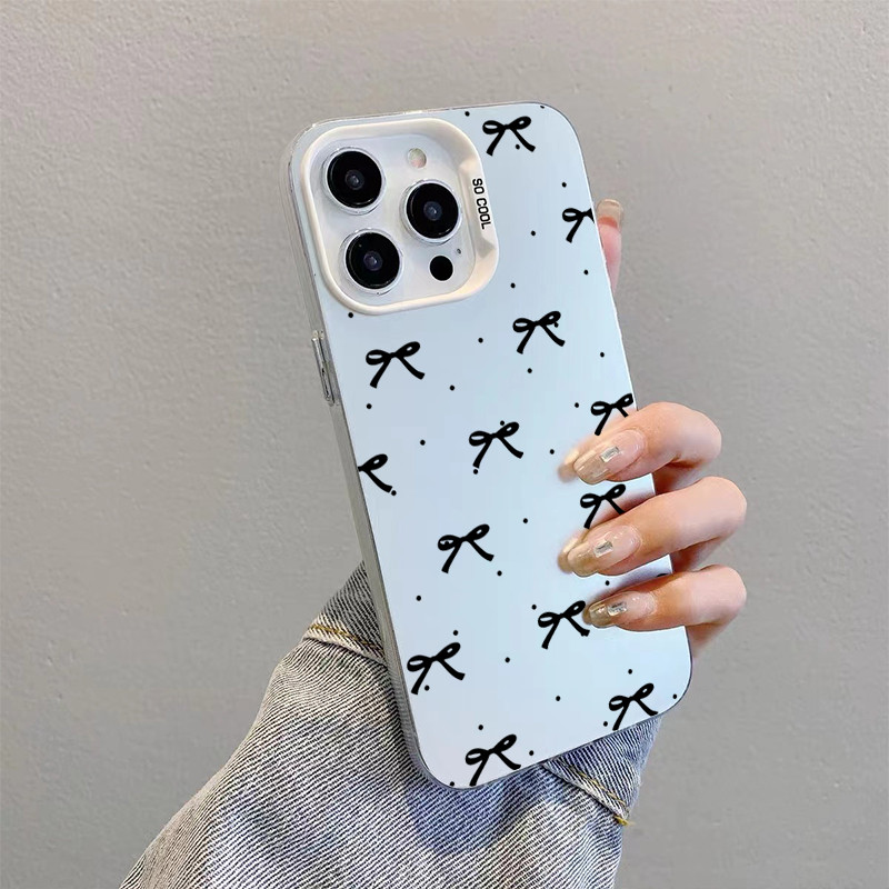 เคสไอโฟน11/13/16 Pro Max แฟชั่น ลวดลาย กันกระแทก Case For iPhone 11 12 13 14 15 Pro Max XR XS X 7 8 PLUS โบว์สีดำ ราคา ถูกที่สุด ดีลบีเคเค แกลเลอรีภาพที่ 6