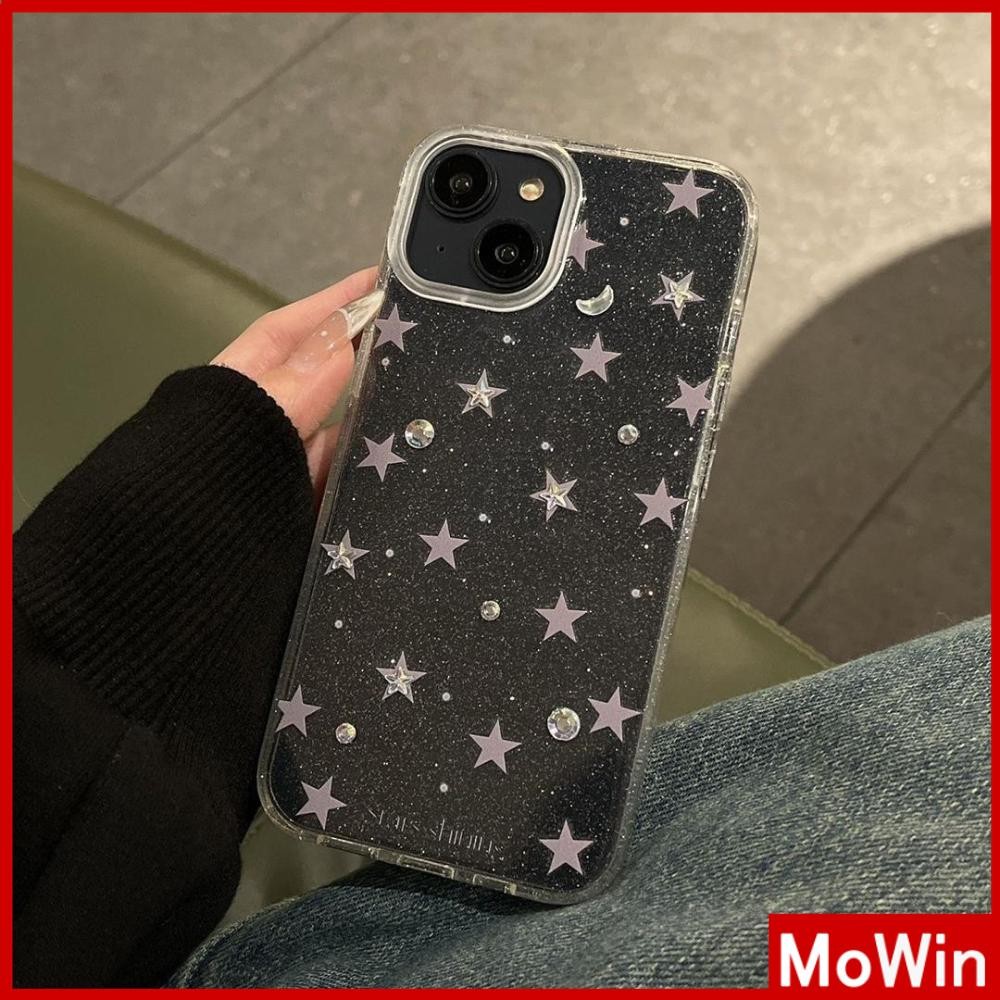 Movin - เคส iPhone 16 Pro Max iPhone 11 เคสใสแบบแวววาว TPU นุ่มสีสันสดใส ดาวสวยน่ารัก Compatible iPhone15 Pro max 14 13 12 Pro max XS XR 7 Plus 8 Plus