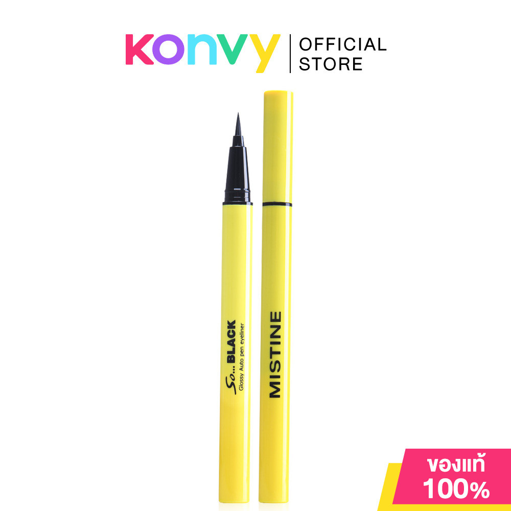 MISTINE So Black Glossy Auto Pen Eyeliner 1g อายไลเนอร์ เส้นสีดำ คมชัด.