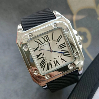 Tank Series Men's Watches Fashion Casual Business Retro Wristwatch Square Silicone Watch for Men