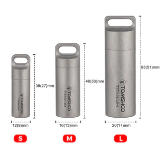 [LIXADA Mall] TOMSHOO Titanium Pill Case Waterproof Mini Pill Holder Pocket Pill Box Container for Outdoor Travel Camping Hiking