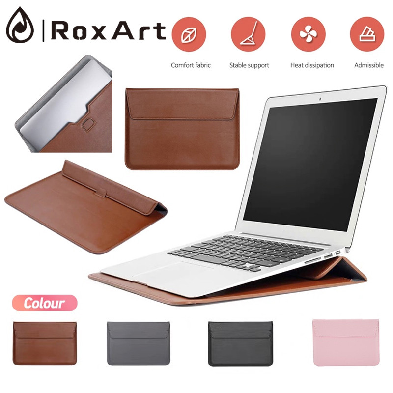 RoxArt กระเป๋าโน๊ตบุ๊คหนัง อเนกประสงค์ 13/15" กันกระแทก สําหรับ Laptop Notebook Case กระเป๋าคอม