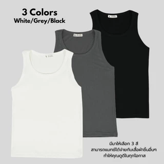 เสื้อกล้าม SAI-SABAI - เสื้อกล้ามผู้ชาย สไตล์เกาหลี ผ้าร่อง สัมผัสนุ่ม ใส่สบาย ระบายอากาศได้ดี เย็นสบาย