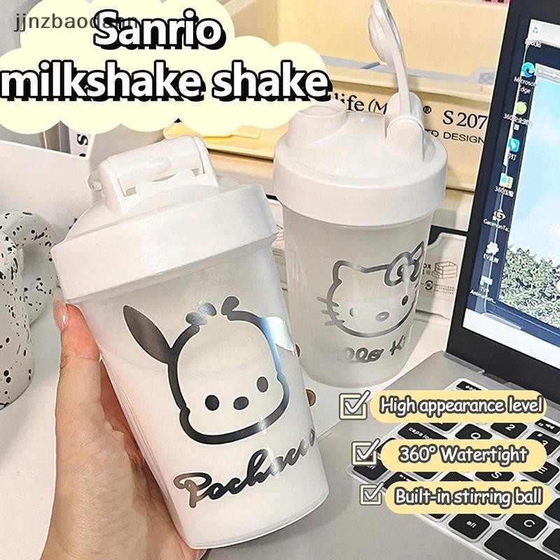 [JJNZDD] 400ml Sanrio Hello Kitty ขวดน้ําโปร่งใส Diy อะนิเมะการ์ตูน Kuromi Cinnamoroll พลาสติก Kawaii ถ้วยน้ํา Thing ของขวัญ ELWW