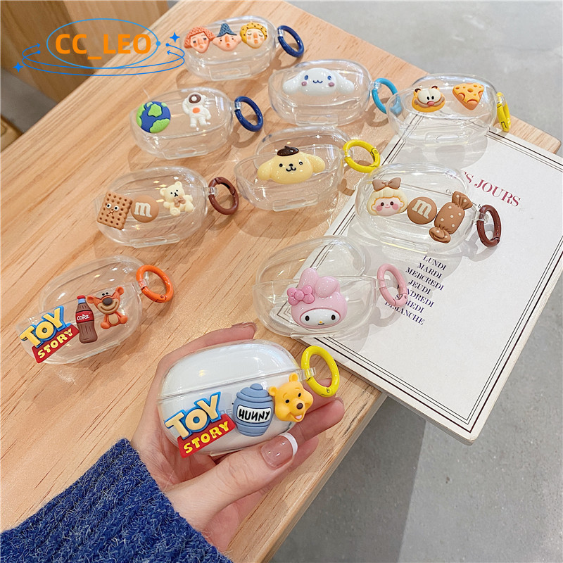 For EDIFIER Comfo Clip Case Cute Metal Finger Ring EDIFIER Comfo Clip Cartoon Clear Soft Case EDIFIER Comfo Clip Cartoon Shockproof Shell Transparent Cover
