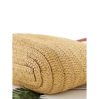 กระเป๋าสาน สายหนัง ทรงshoppping bag minimal P156