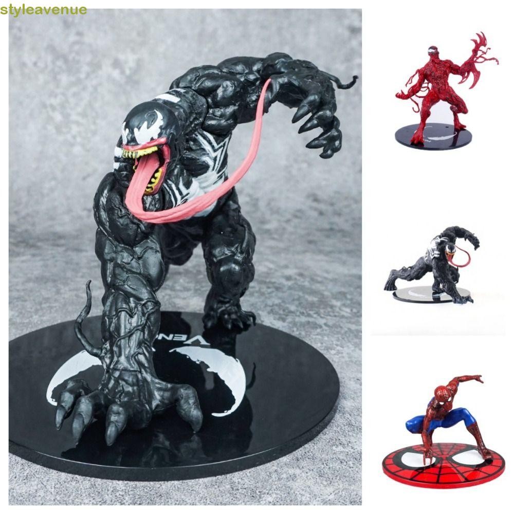 Styleavene ของเล่นฟิกเกอร์ Spider-Man, PVC Collectible Venom Carnage Action Figure, รูปปั้น Hand-made การ์ตูน Venom ของเล่นสะสมภาพเคลื่อนไหวเครื่องประดับ
