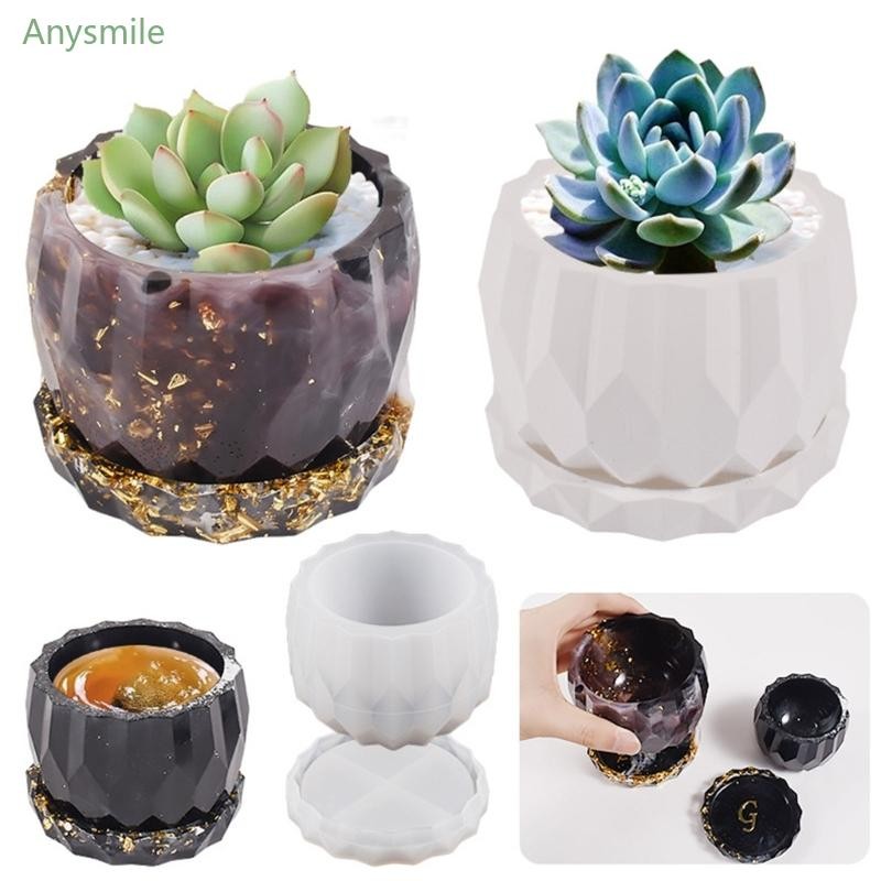 Anys เรขาคณิตคอนกรีตซิลิโคนแจกันแม่พิมพ์ Succulent กระถางดอกไม้ซีเมนต์ปูนปลาสเตอร์ Mould