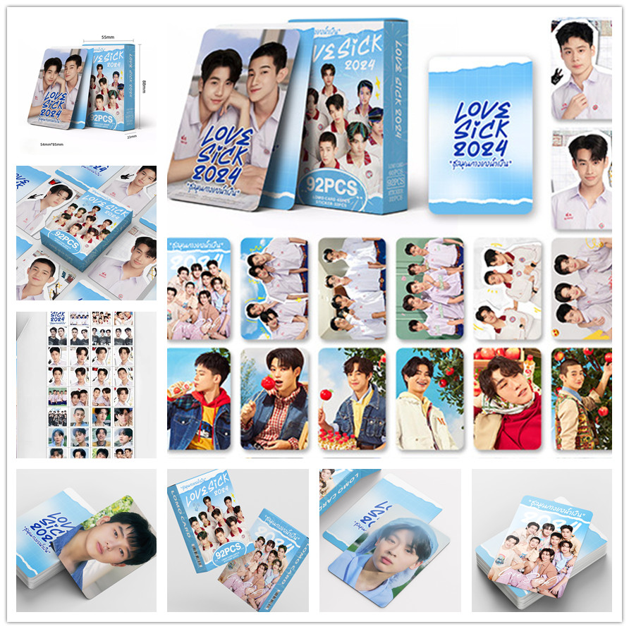 Love Sick Photocards 60+32 ชิ้น สติ๊กเกอร์ Lomo Cards Photo Cards Holographic Pun และ No Thai TV Ser