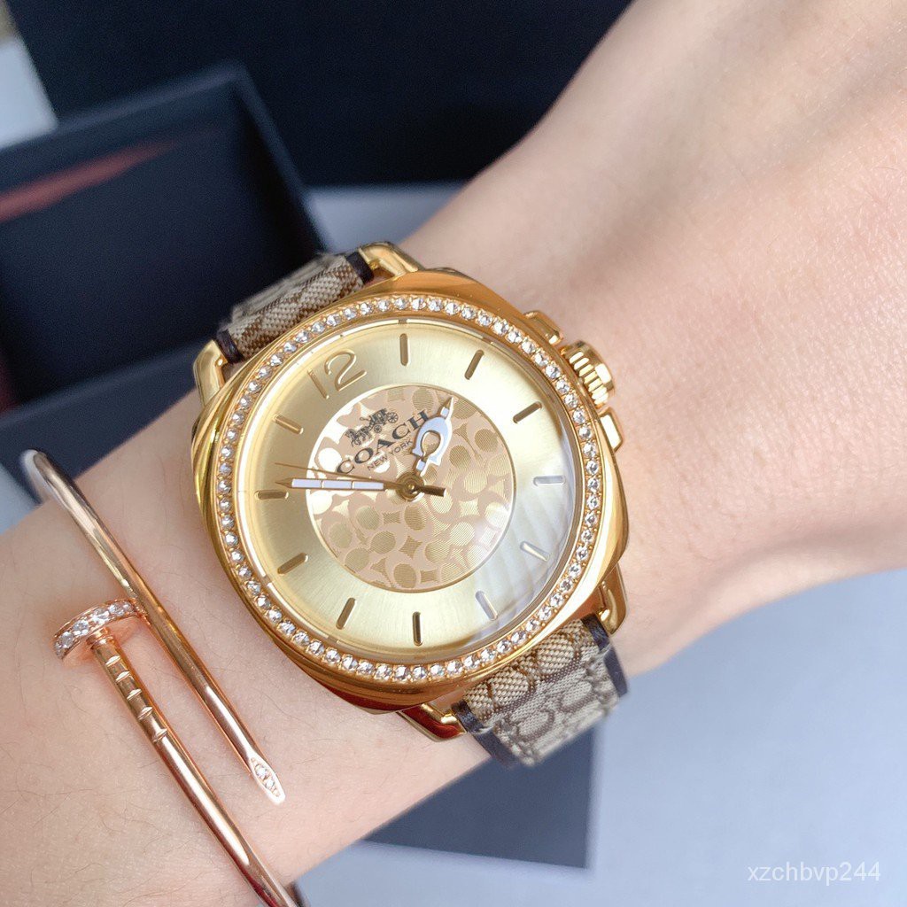 100%COACH รุ่น14503150 14503148 34mm นาฬิกาข้อมือผู้หญิง นาฬิกา สายหนัง นาฬิกาข้อมือผู้หญิงของแท้ นาฬิกาแบรนด์เนม