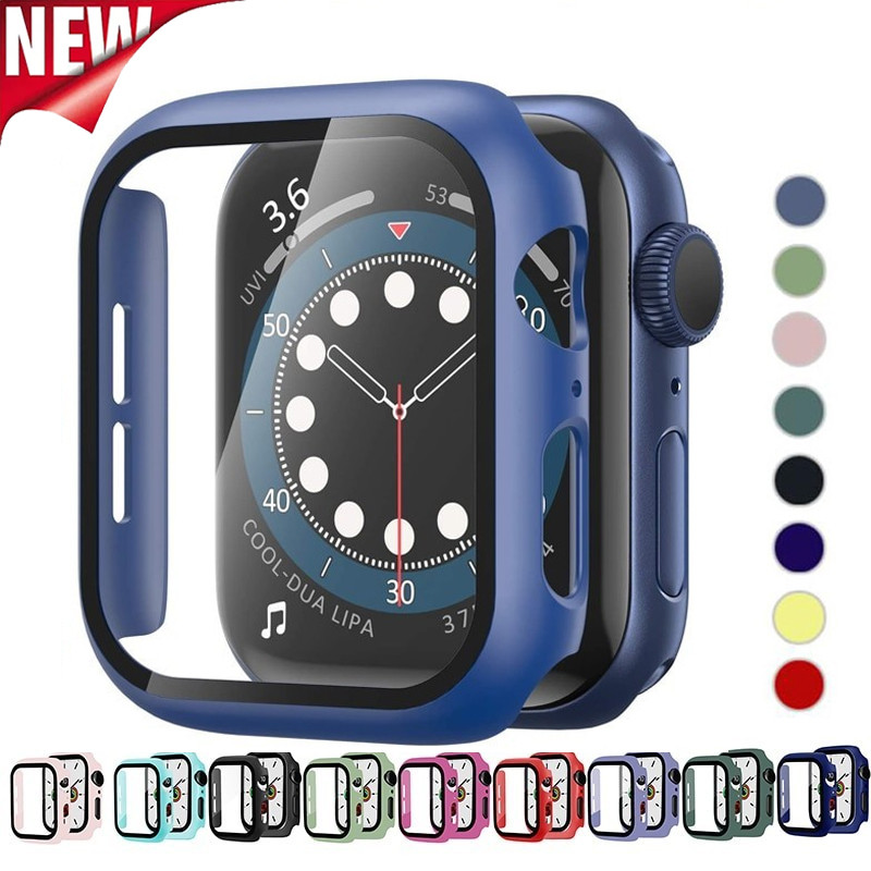ฝาครอบป้องกันพีซีแบบเต็มรูปแบบสีสันสดใส เข้ากันได้กับ Apple Watch 41mm 45mm 44mm 40mm 42mm 38mm Iwat