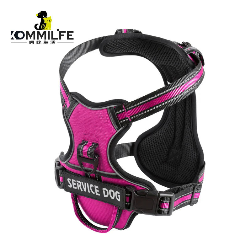 Nylon Dog Harness Vest Reflective Dog Harness Personalized Breathable Adjustable Pet Harness Leash F