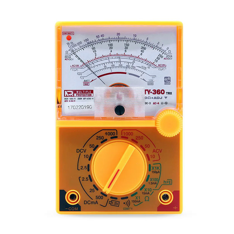 TY-360 Professional Pointer Multimeter DC/AC 1000V Voltmeter 500mA Ammeter 1K Resistance Meter Analo