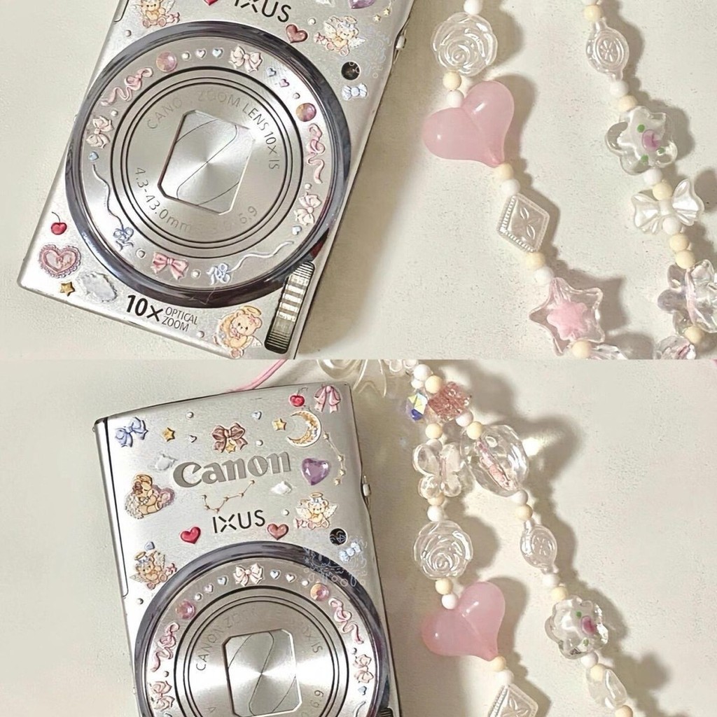 Ins Love Chain ccd Bow Camera diy โทรศัพท์มือถือโซ่โทรศัพท์มือถือเชือกเส้นเล็กจี้ลูกปัด