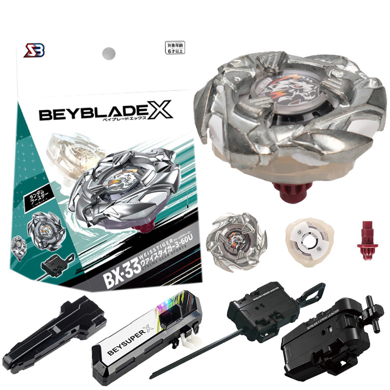 Beyblade X BX-33 WeissTiger Weiss Tiger Beyblade Xtreme พร้อม Launcher Led Grip ชุดสําหรับ Beyblade Burst ของเล่นเด็กสําหรับเด็กของขวัญวันเกิดเด็ก
