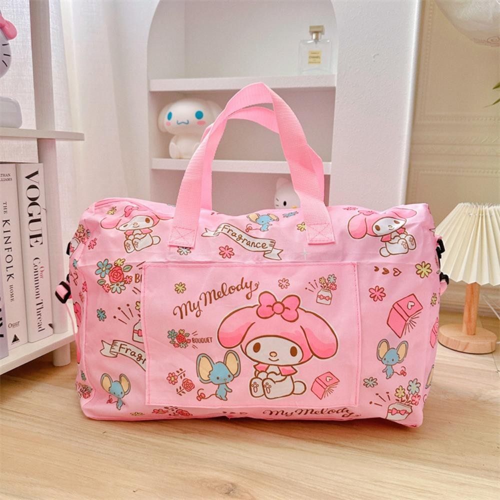 Back2life Hangyodon กระเป๋าดึงสั้น, My Melody Cinnamoroll Pochacco กระเป๋าเดินทางแบบพับได้, แมวคิตตี้หวานความจุขนาดใหญ่กันน้ํา Kuromi กระเป๋าเดินทางกระเป๋าถือเดินทาง