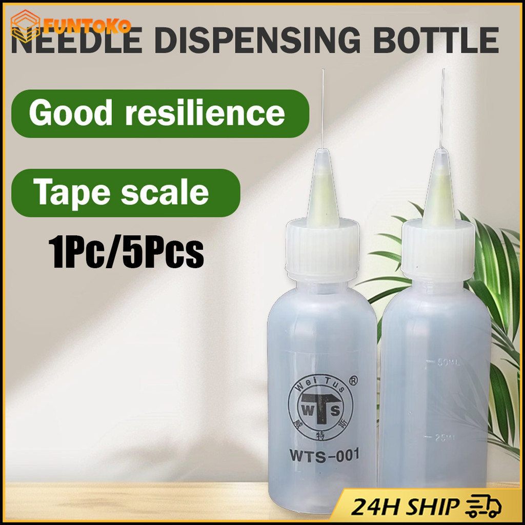 สินค้ามีคุณภาพ 50ML ขวดหัวเข็มพลาสติกPP ปลายเข็ม ขวดใส่น้ำยา เคมีต่างๆ ขวดหยด