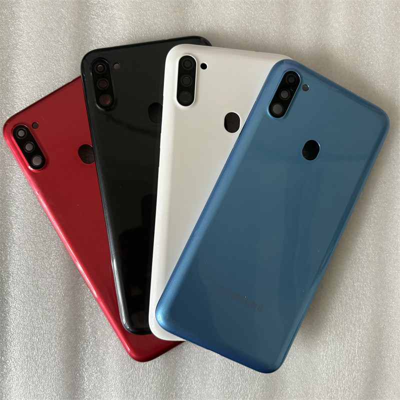 สําหรับ Samsung Galaxy A11 A115 A115F A115F/DS แบตเตอรี่ฝาหลังด้านหลังประตูแชสซีกรณีกรอบกล้องเลนส์เปลี่ยน