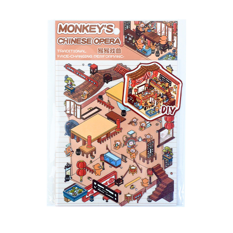 Idako 3D สติกเกอร์ Miniature Storage ภูมิทัศน์ Cabin สติกเกอร์ diy 3D ฉากสติกเกอร์ SS223