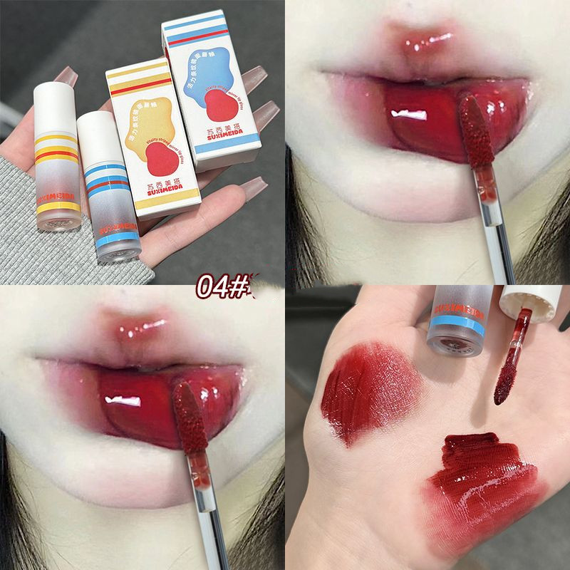 Suximei Mirror Lip Gloss Moisturizing Student Water Gloss ลิปสติก