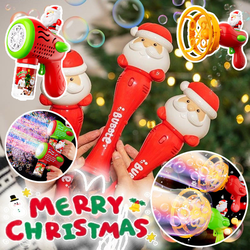ของเล่นคริสต์มาส เครื่องเป่าฟองสบู่ ไม้กายสิทธิ์พลาสติกอัตโนมัติ รูปซานต้าคลอส
