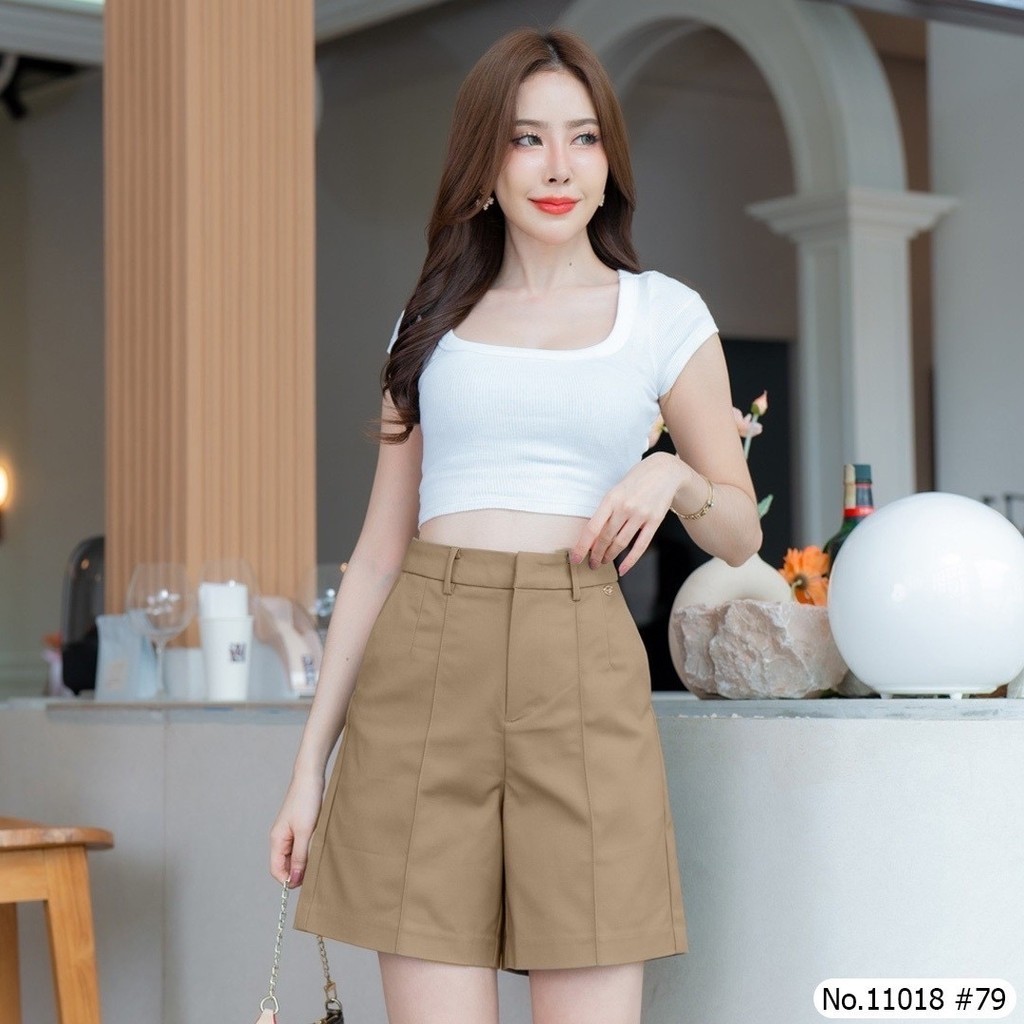 Vertier กางเกง3ส่วน No.11018 ผ้ายืด ซิบหน้า งานเกรดห้าง