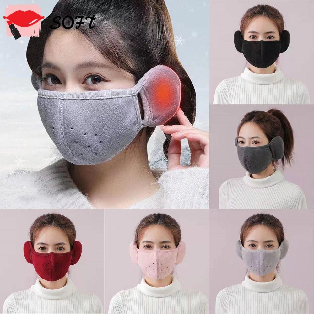 หน้ากากปิดหูกันหนาว แบบนิ่ม ระบายอากาศได้ดี ให้ความอบอุ่น แฟชั่นฤดูหนาว