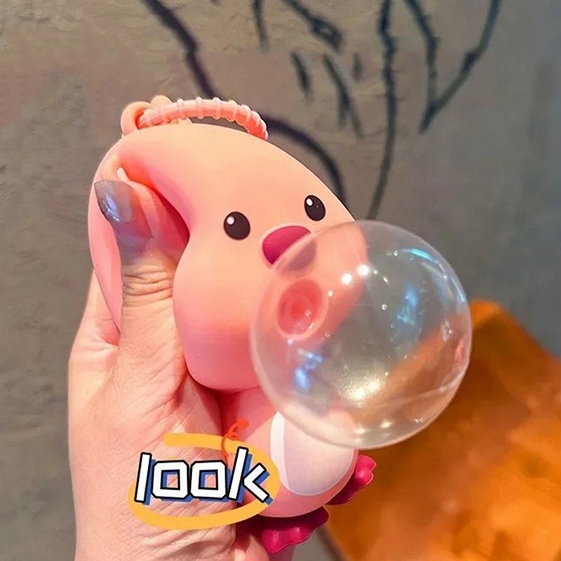 sparkly Loopy Blowing Bubble Pinching Joy พวงกุญแจหญิง จี้เครื่องประดับขนาดเล็กของขวัญวันเกิดเด็ก