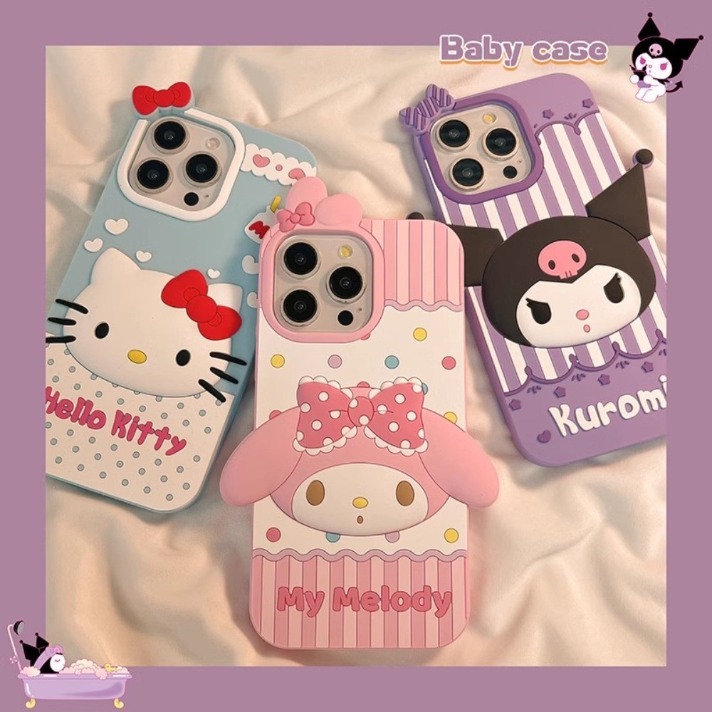 Iphone 14 Pro Maxปลอกน่ารักการ์ตูนKitty Melody Kuromiซิลิโคนนุ่มกรณีIphone 11 Thickenกล้องกันกระแทกสําหรับIPhone 16 15 14 13 12 11 Pro Max