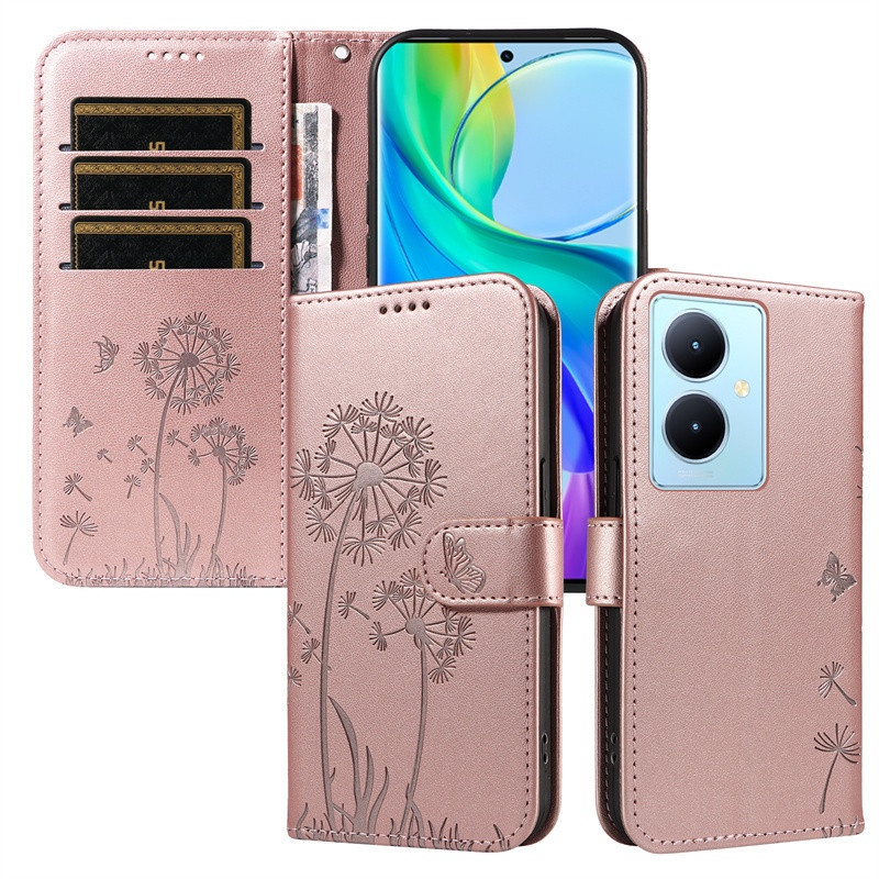 Slim สําหรับ Vivo Y17S Y78 Y16 Y02S Y56 5G Y35 4G Y22 Y22S Y15 Y17 Y33S Y21 Y20 Y11S Y12S V29 PU หนังกระเป๋าสตางค์ฝาครอบโทรศัพท์แม่เหล็กพลิกผู้ถือบัตร