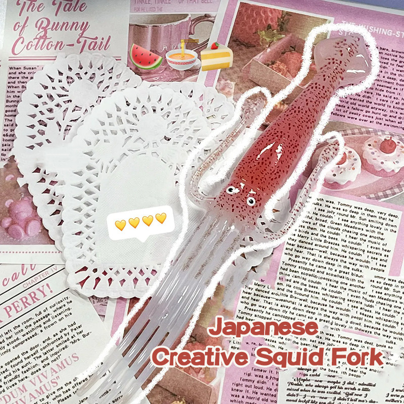 สร้างสรรค์ปลาหมึกปลาหมึกส้อมตลกก๋วยเตี๋ยวส้อมบนโต๊ะอาหารสําหรับอุปกรณ์ครัวที่ไม่ซ้ํากัน - รูปที่ 5