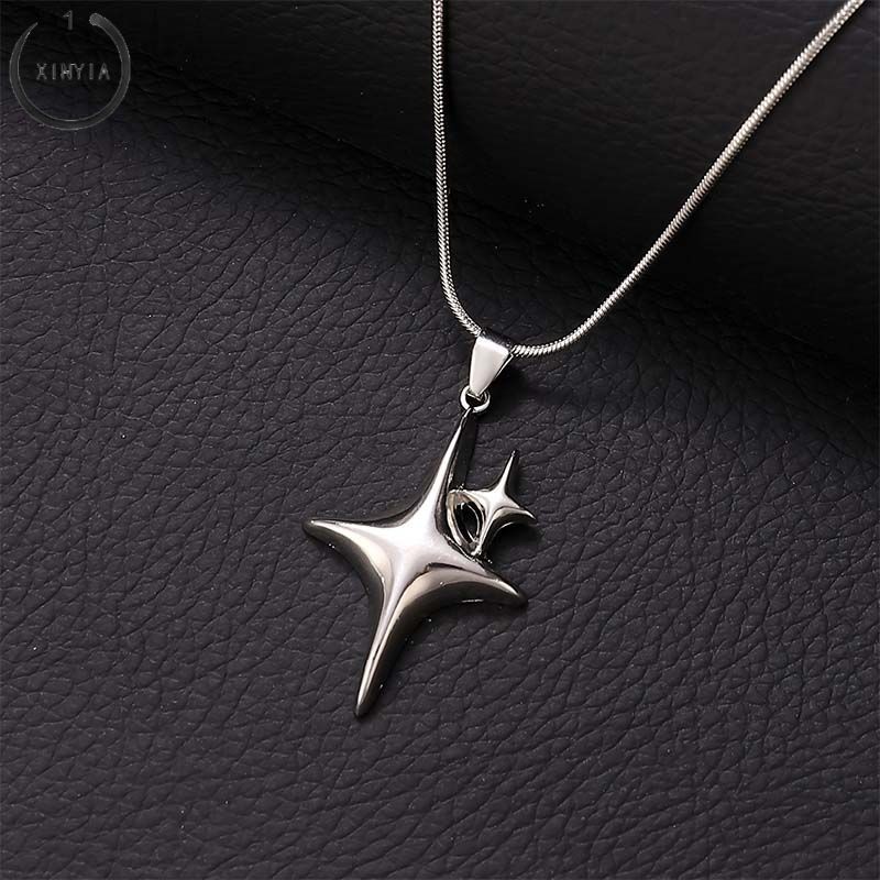 จัดส่งที่รวดเร็ว✨ส่วนบุคคล Ins ผู้หญิง High-end Pentagram สร้อยคอไม่สม่ําเสมอสร้อยคอ Y2K จี้-XINYIA1