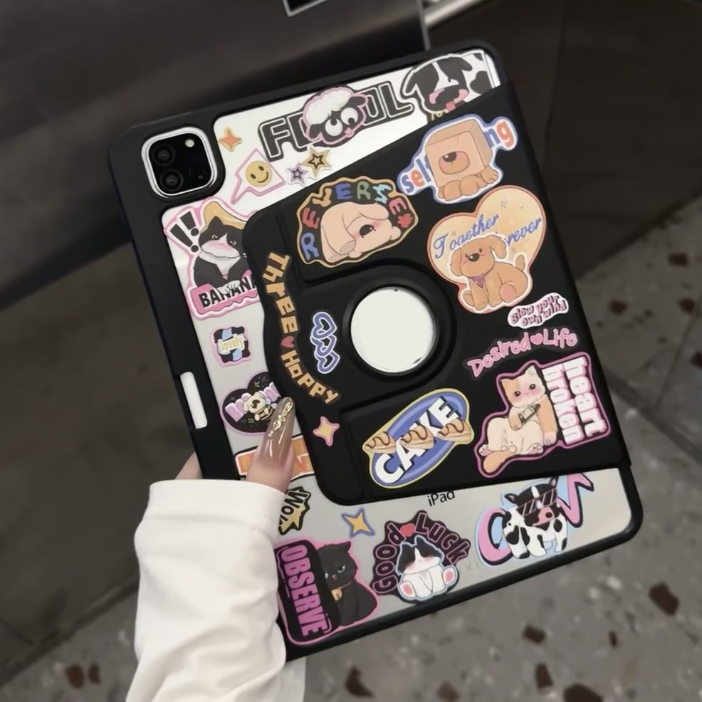 เคส หมุนได้360 องศาหมุน สำหรับ Samsung Tab A9 Plus /Tab S6 lite/Tab S9 FE S9FE Tab A7 lite หลังโปร่งใส มีช่องใส่ปากกา